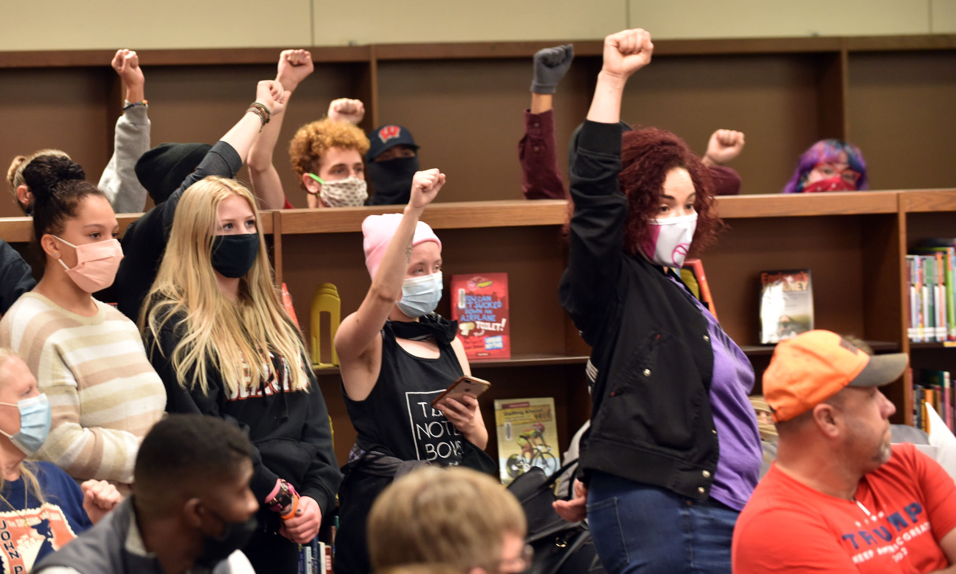 Fists in the air